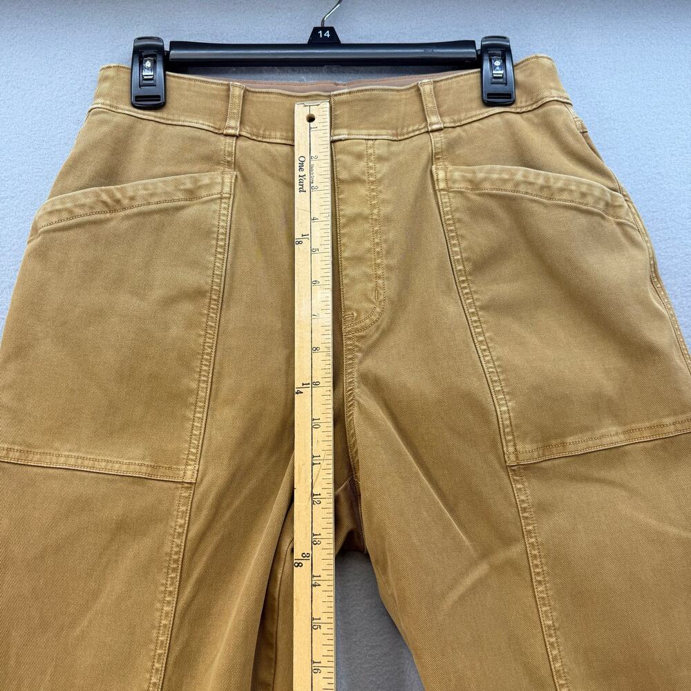 Spanx Pants Women's L Acorn Brown Straight Leg Stretch Patch Pockets Preppy EUC - Picture 12 of 14